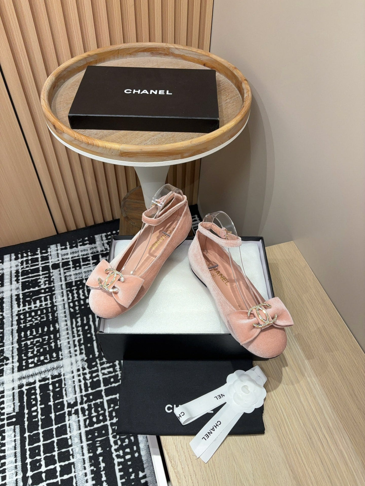 CC Mary Jane Pink Pastel Bow Tie Velvet And Lambskin