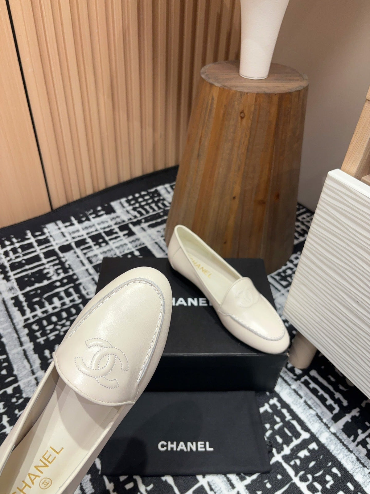 CC Moccasins White Lambskin