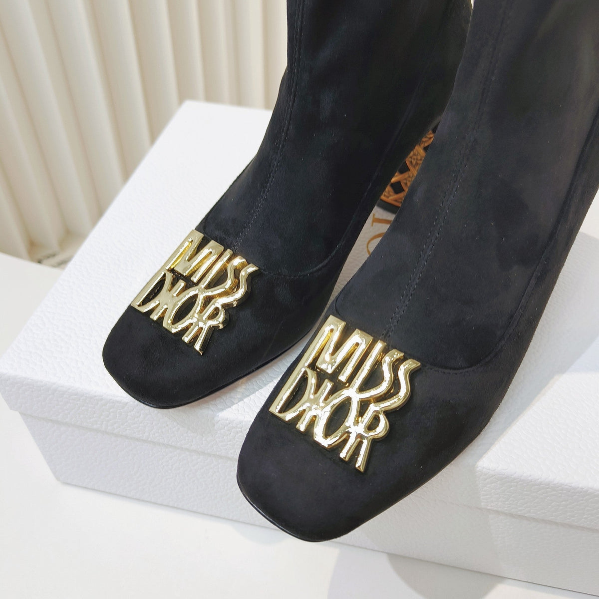 Miss Dior Ankle Boots 80mm Black Suede 111382