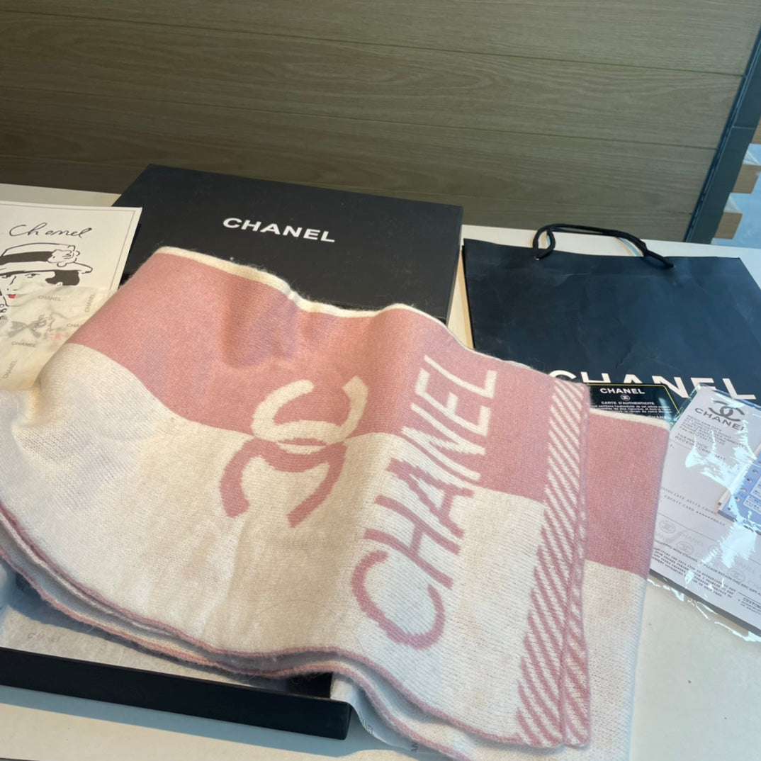 CC Scarf 180 CM In White Mix Pink Cashmere 416940