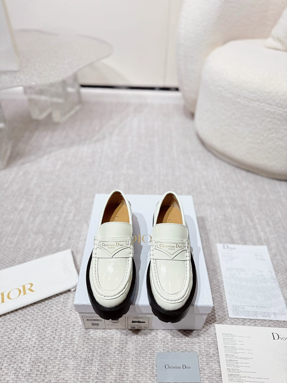 CD Boy Platform Loafer In White Cowhide 988790