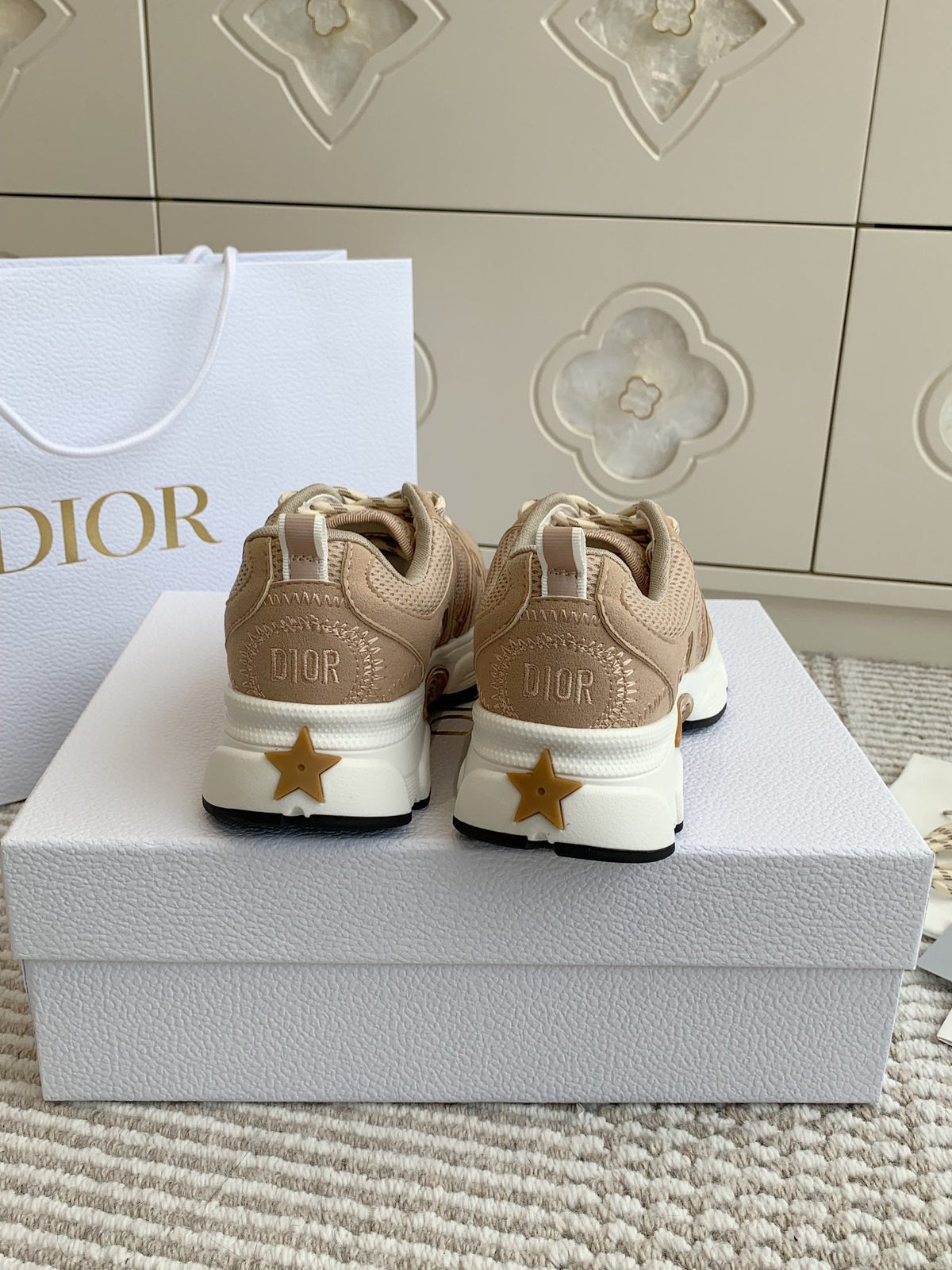 CD Chrono Sneaker In Brown Mesh Fabric And Suede  105381