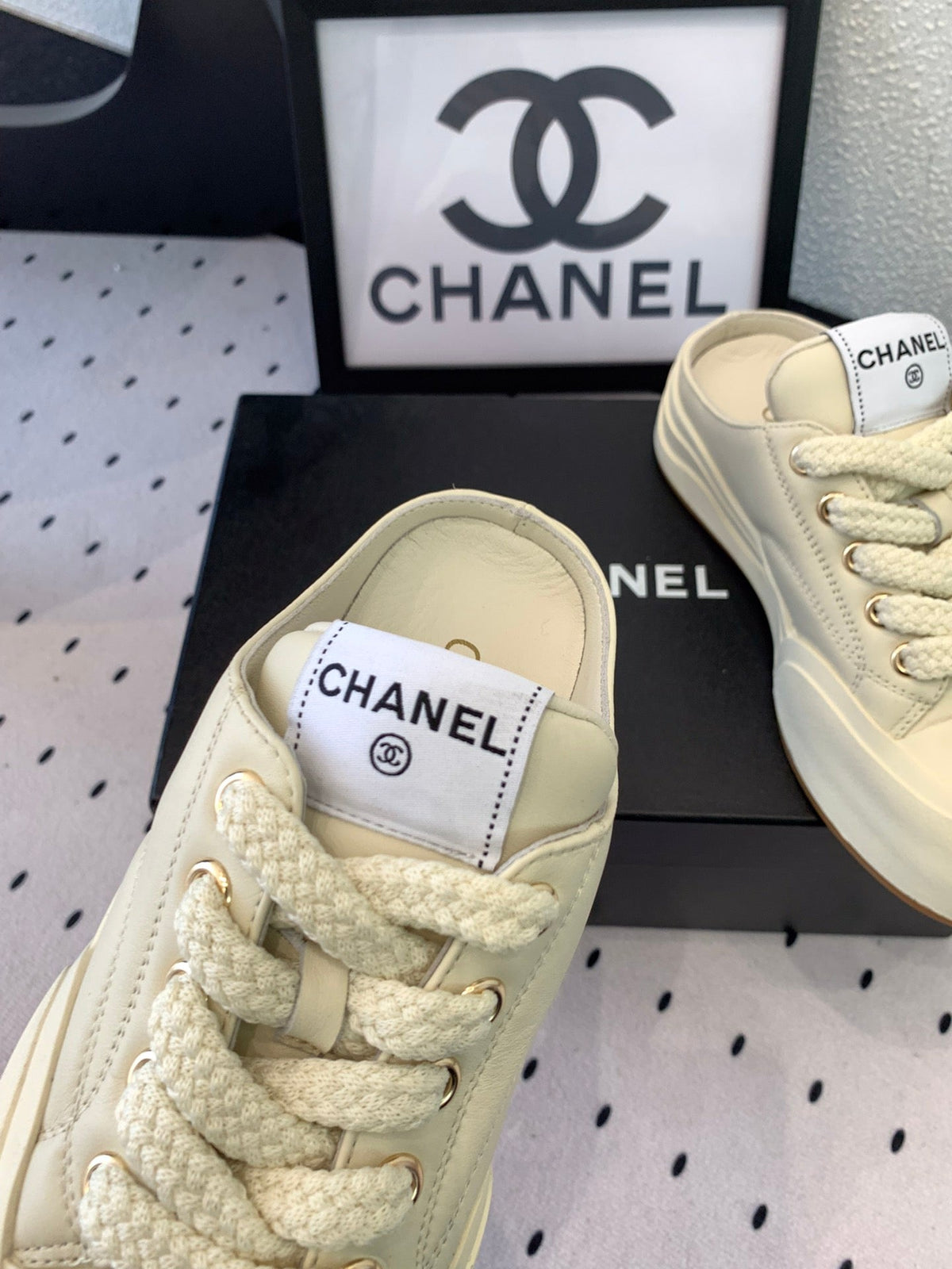 CC Mule Sneaker 50mm In Ivory White Cowhide 147069
