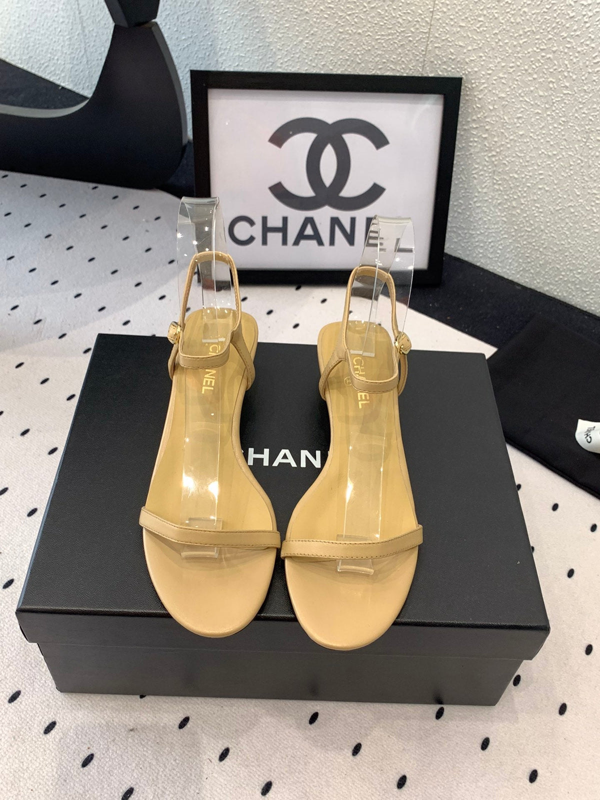 CC Sandal In Dark Beige Lambskin 147091