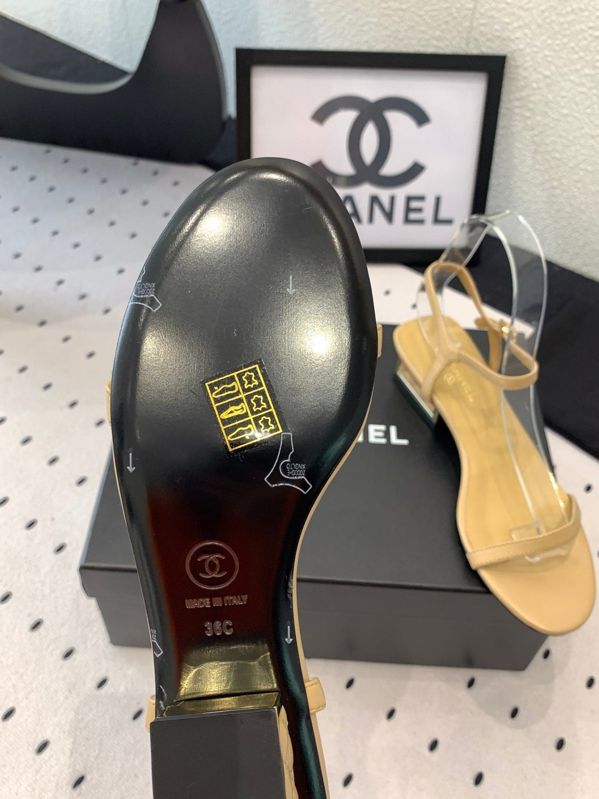 CC Sandal In Dark Beige Lambskin 147091