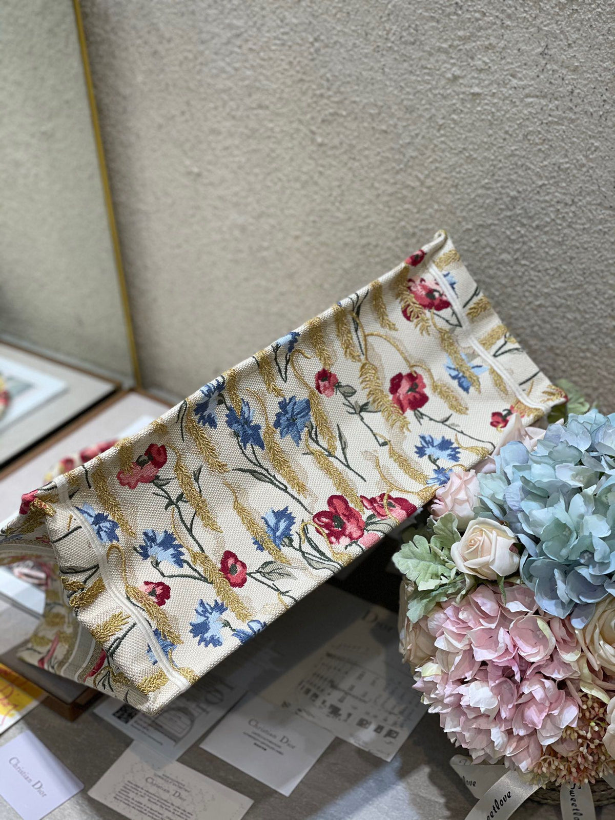 CD Hibiscus Book Tote 42cm Bag Canvas 336576