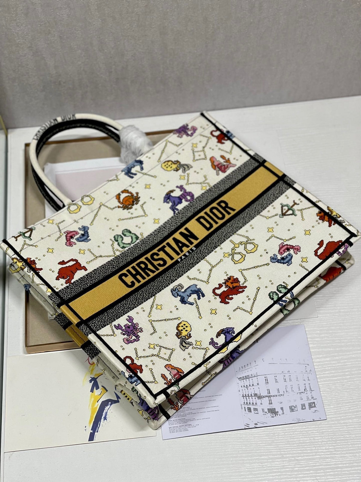 CD Colorful Twelve Constellations Book Tote 42cm Bag Canvas 336606