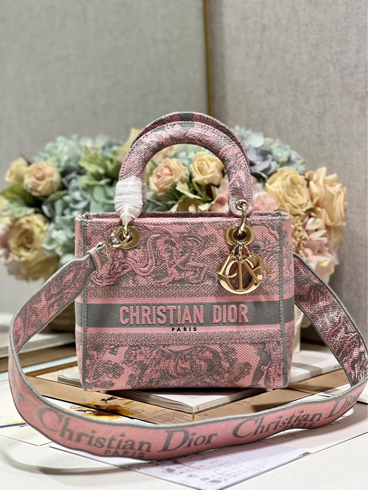 CD Old Foundation Tiger 24 Lady Dior Bag Canvas 336685