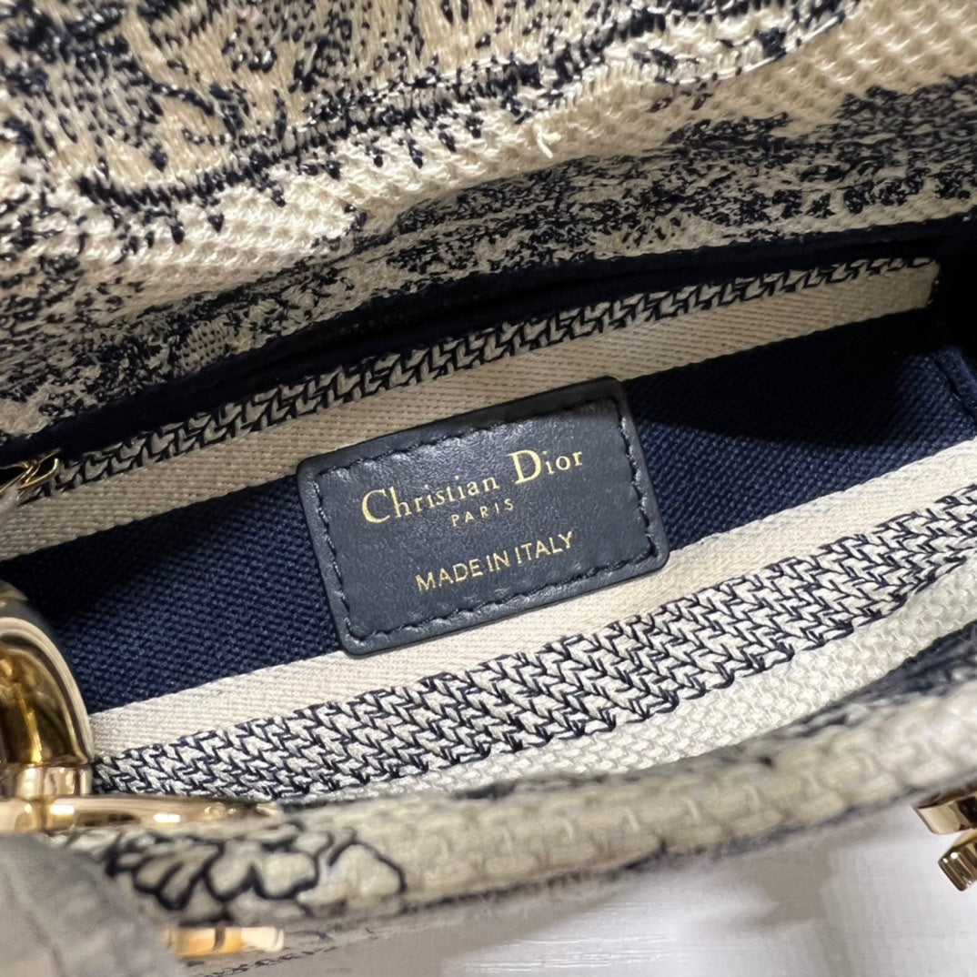 CD Old Blue Tiger 17 Lady Dior Bag Canvas 336742