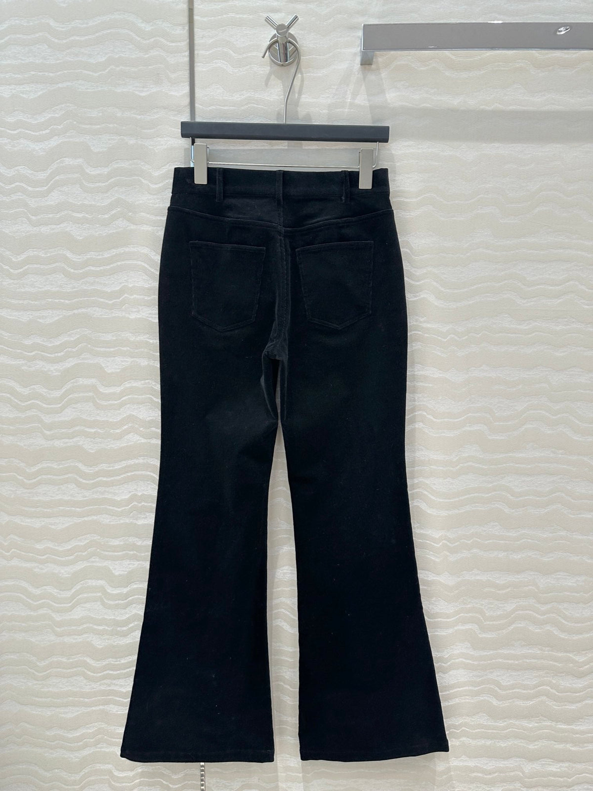 Celine Flared Velvet Pants Black Cotton