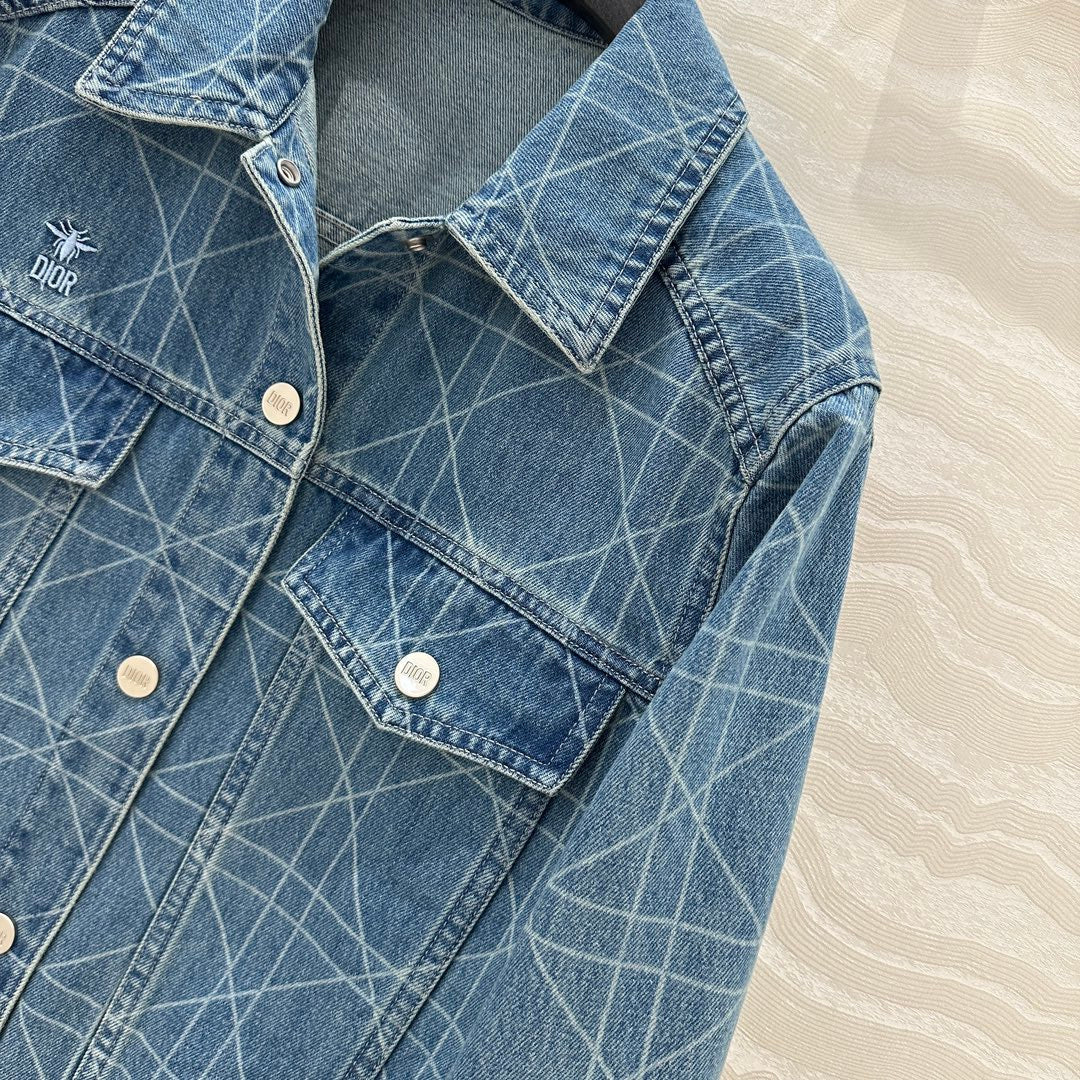 CD Denim Jacket Retro Blue Cotton