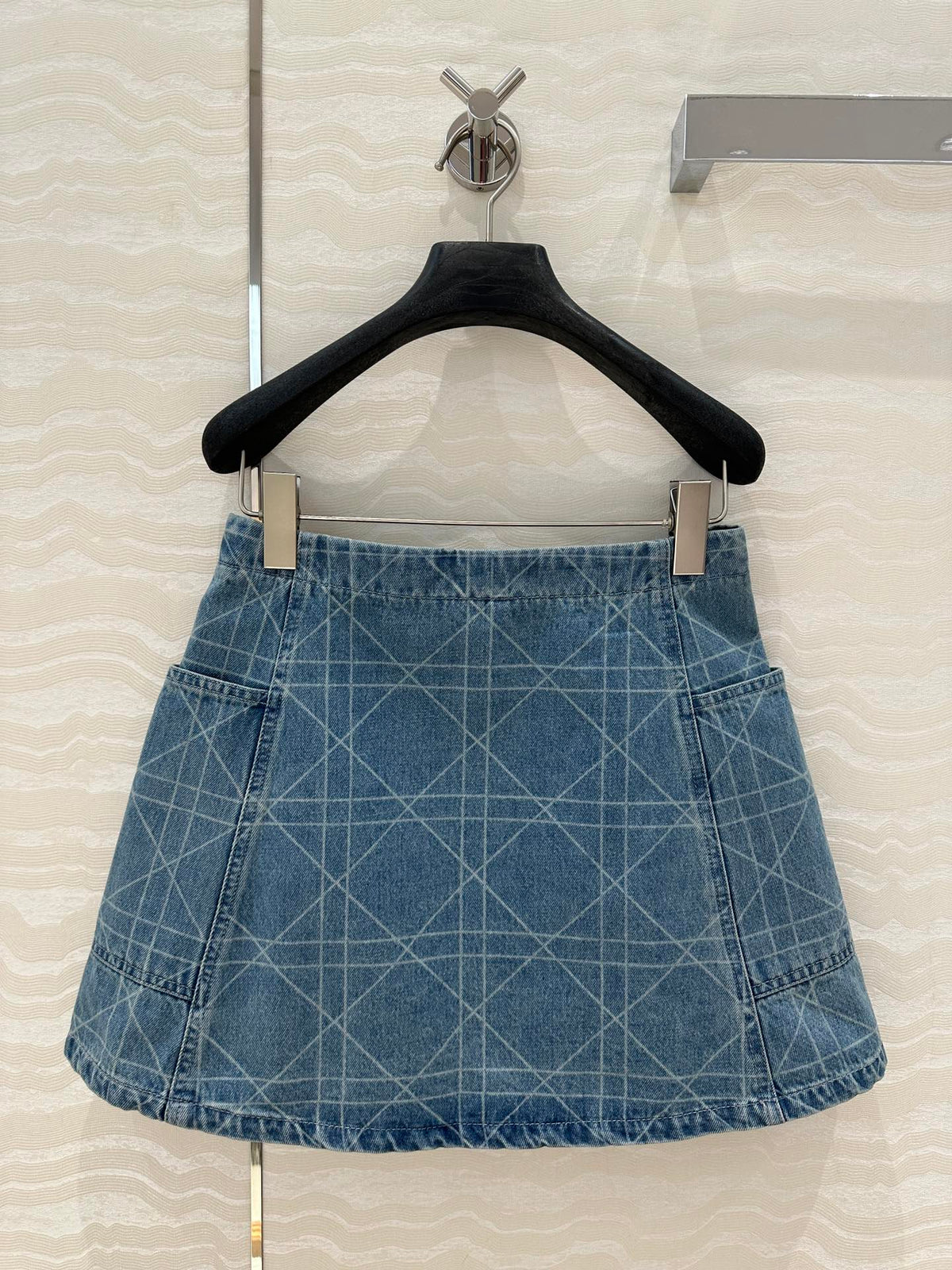 CD Short Skirt Retro Blue Cotton