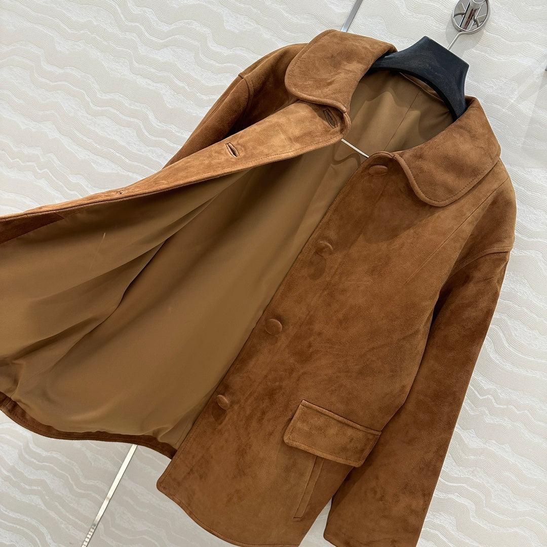 Prada 25 Jacket Brown Suede lambskin