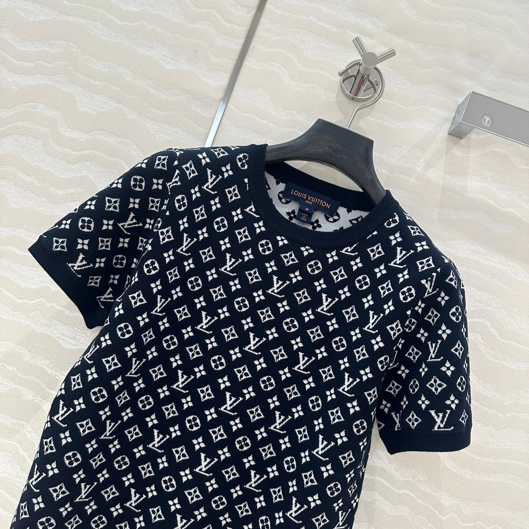 LV 25 T Shirt Black Cotton Cashmere