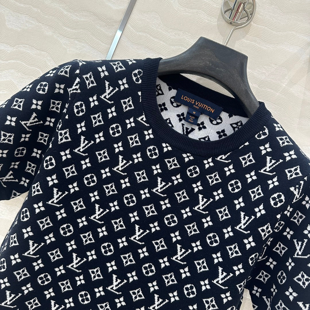 LV 25 T Shirt Black Cotton Cashmere