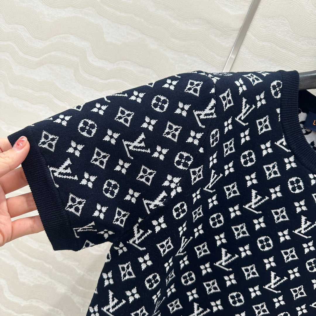 LV 25 T Shirt Black Cotton Cashmere