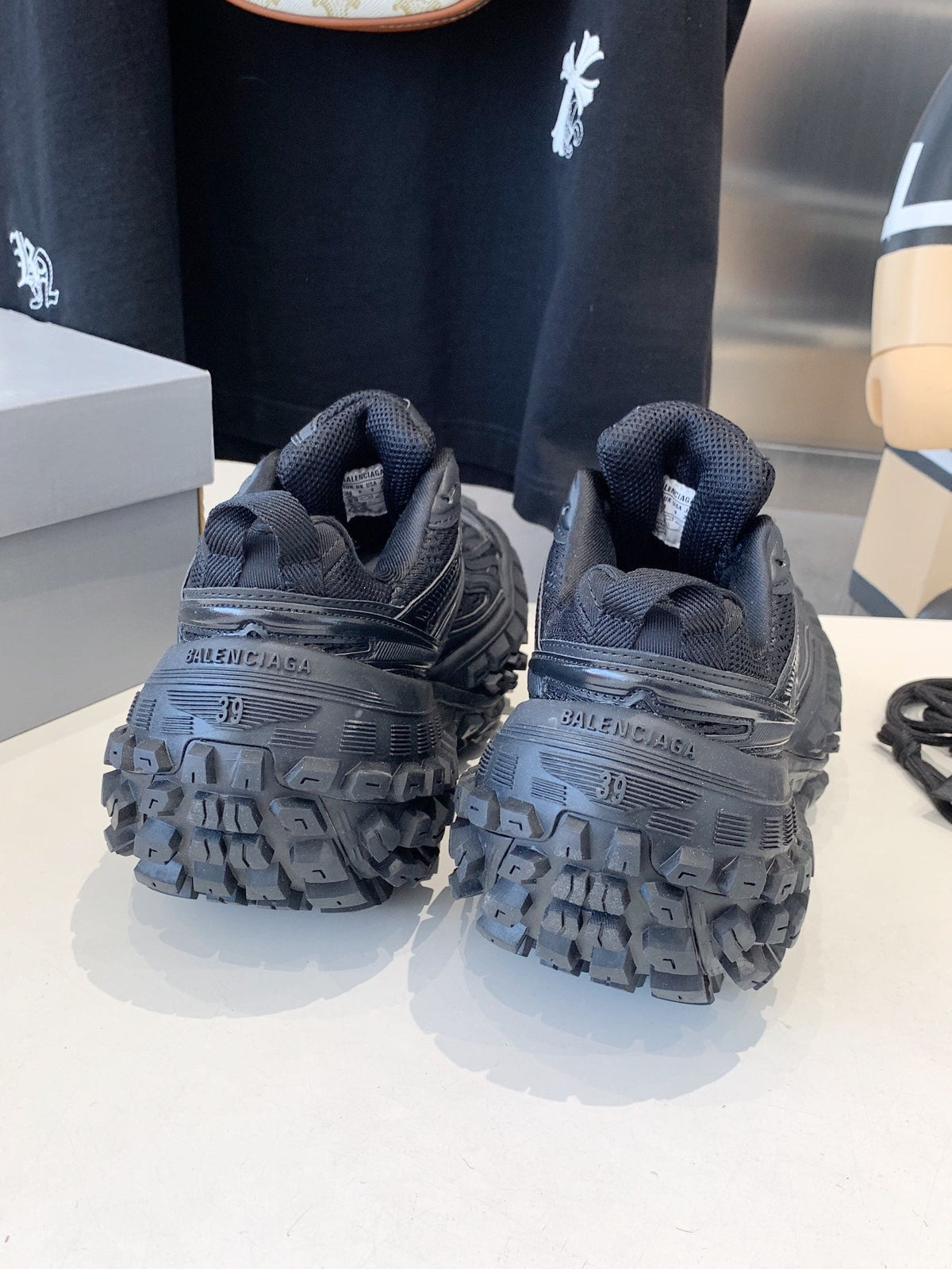 CHUNKY SNEAKERS IN BLACK POLYURETHANE, POLYESTER AND NYLON