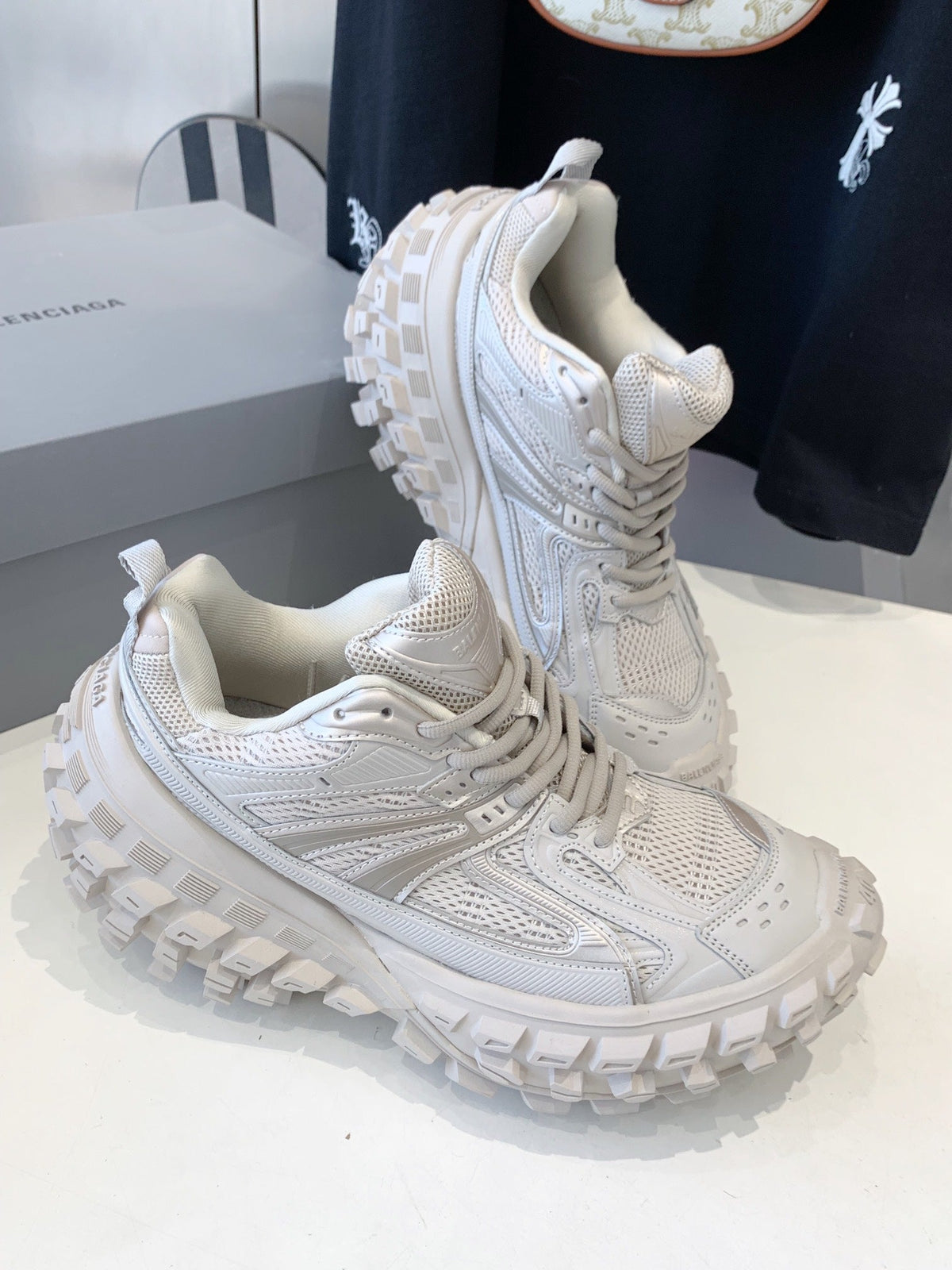 CHUNKY SNEAKERS IN BONE BEIGE POLYURETHANE, POLYESTER AND NYLON