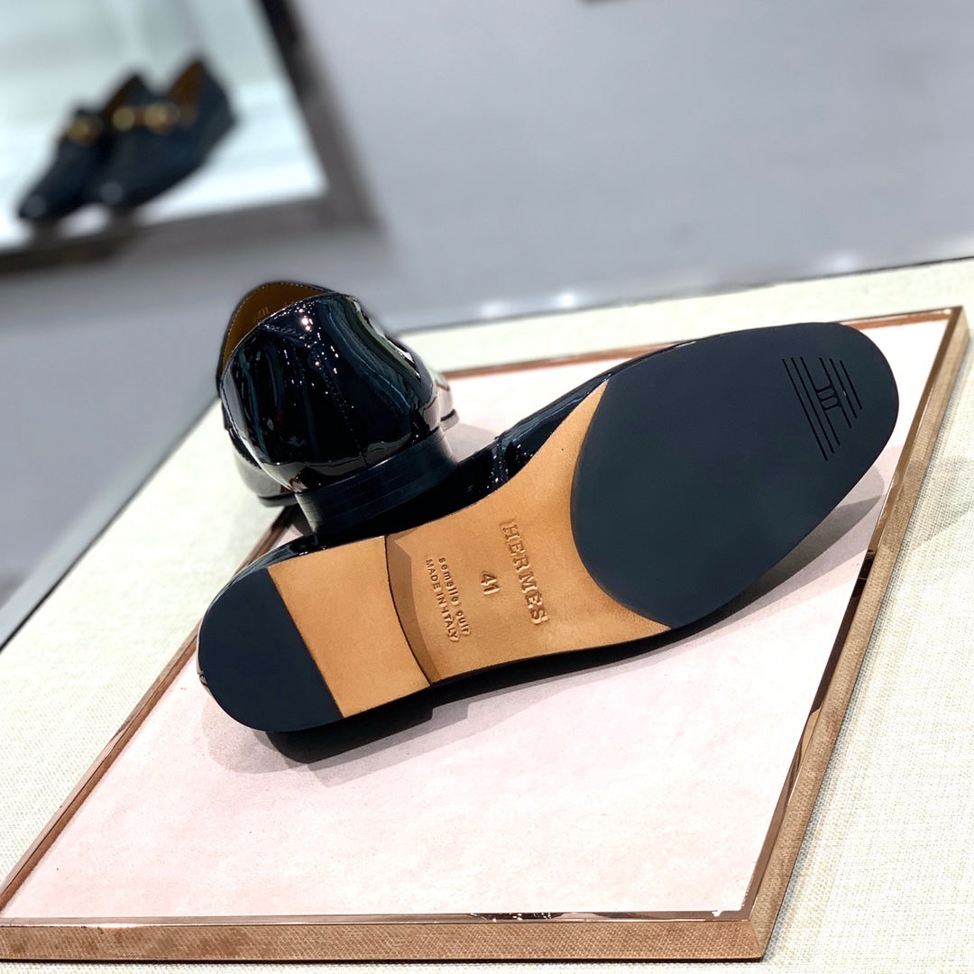 HM Men's Loafer Black Patent Leather 539686