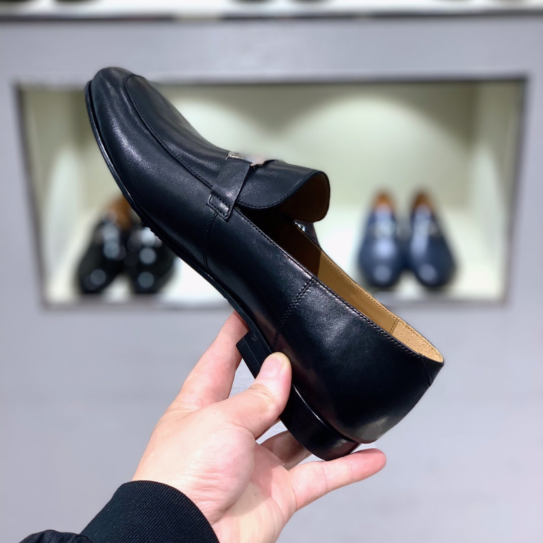 HM Men's Loafer Black Calfskin 539688