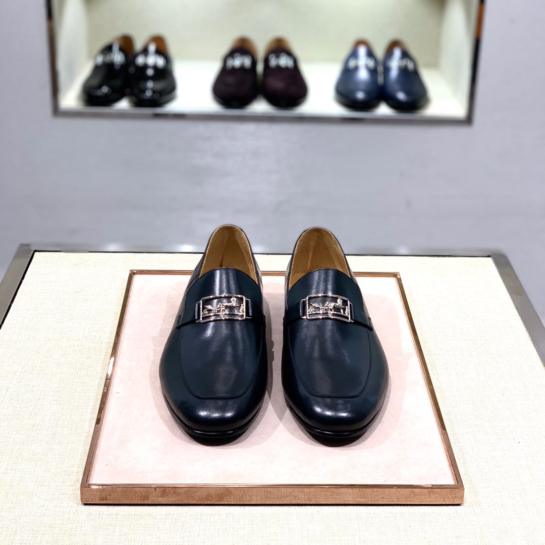 HM Men's Loafer Black Calfskin 539688