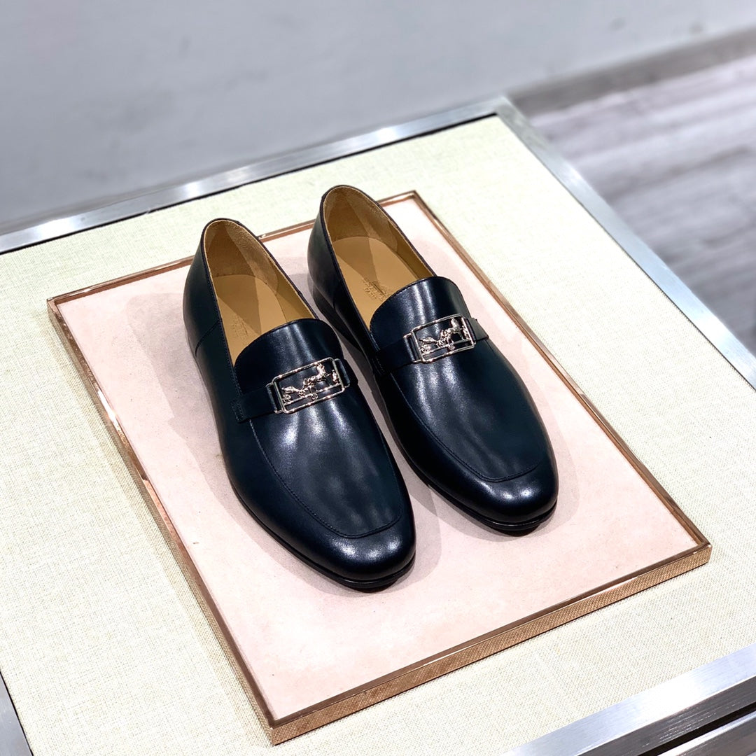 HM Men's Loafer Black Calfskin 539688