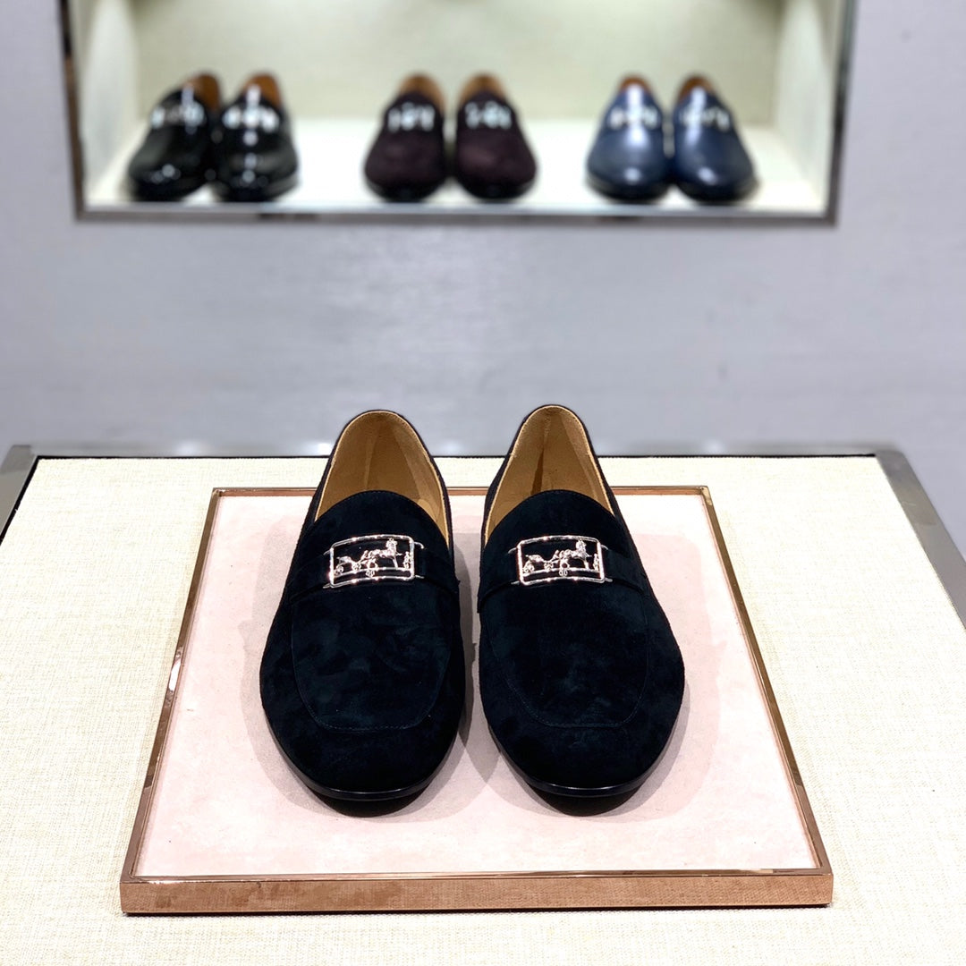 HM Men's Loafer Black Suede 539689