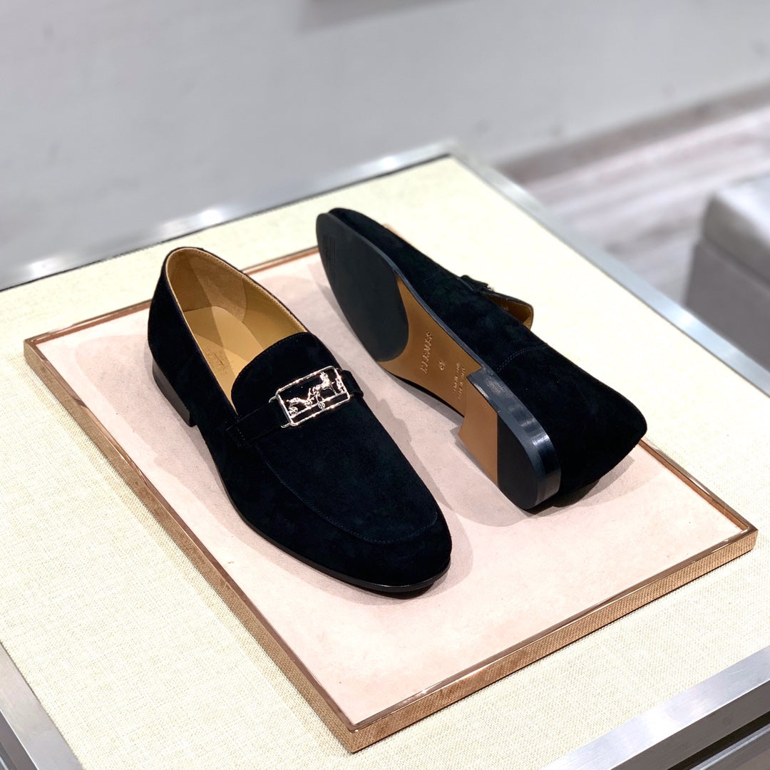 HM Men's Loafer Black Suede 539689