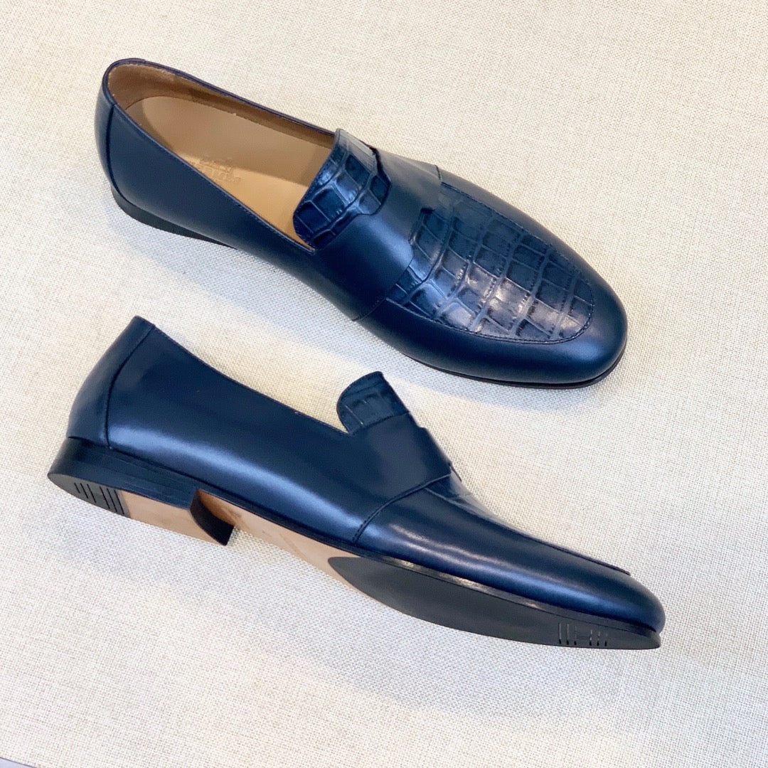 HM Men's Loafer Blue Calfskin 539702
