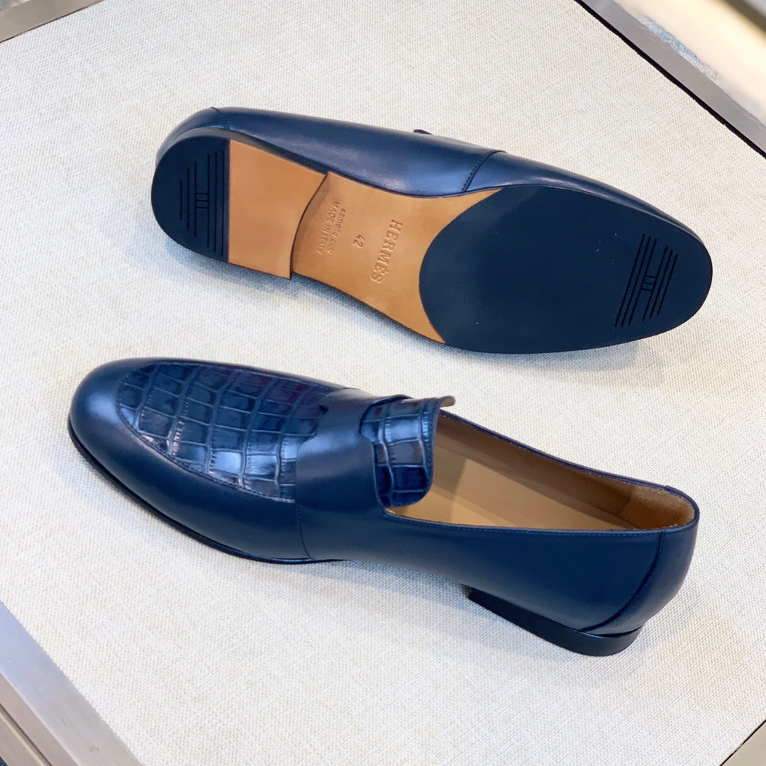HM Men's Loafer Blue Calfskin 539702