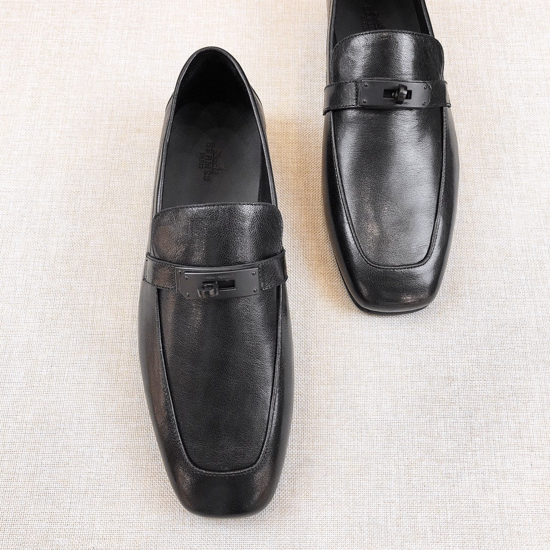 HM Men's Loafer Black Calfskin 539740