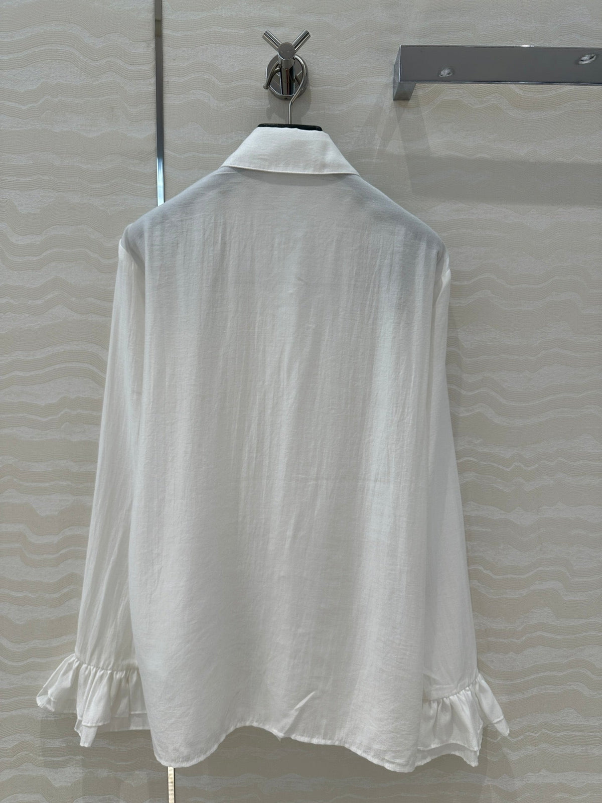 CC Lace Shirt In White Cotton And Silk