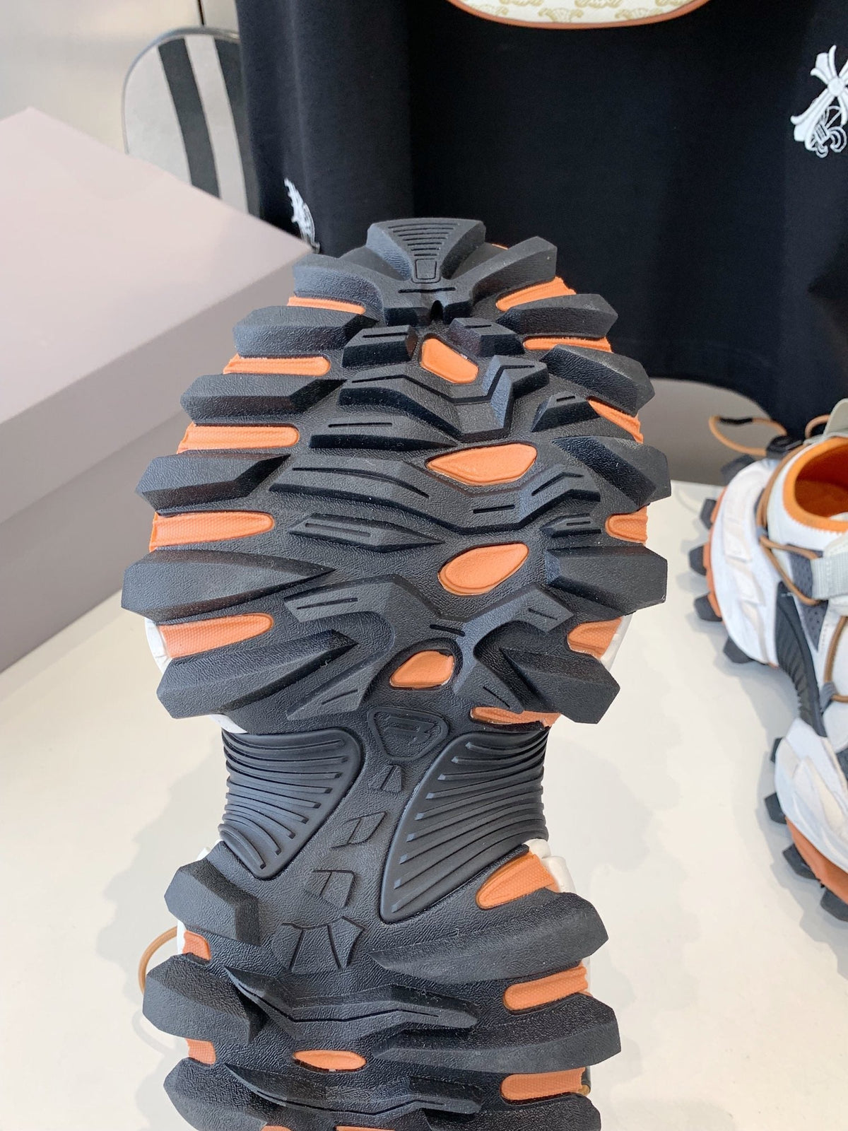 HIKE SNEAKER IN BEIGE AND ORANGE MESH, POLYURETHANE AND POLYESTER