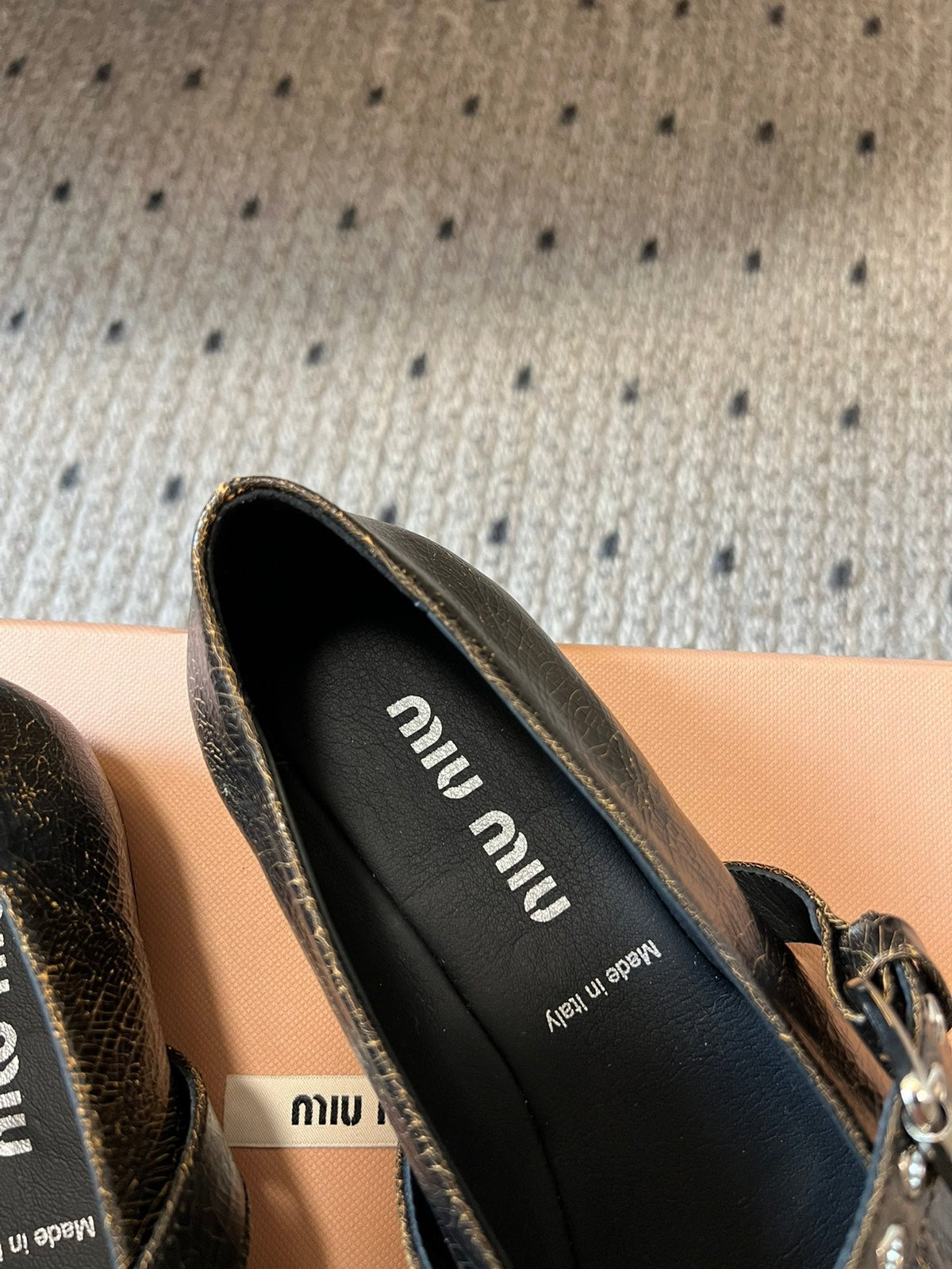 Miu Ballet Flat Black Sheepskin 235750