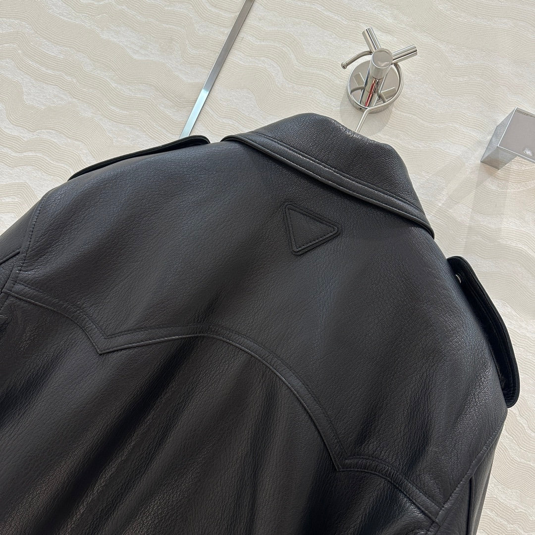 Prada Jacket Black Lamnskin