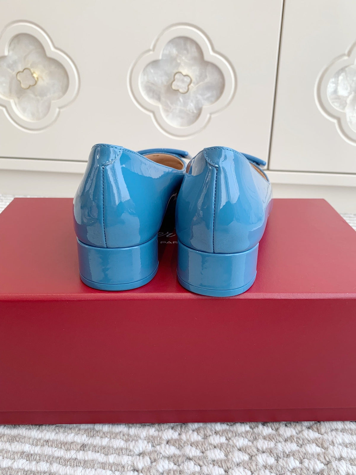 Viv 25 Ballet Flats Blue Cowhide Leather Sheepskin 255210