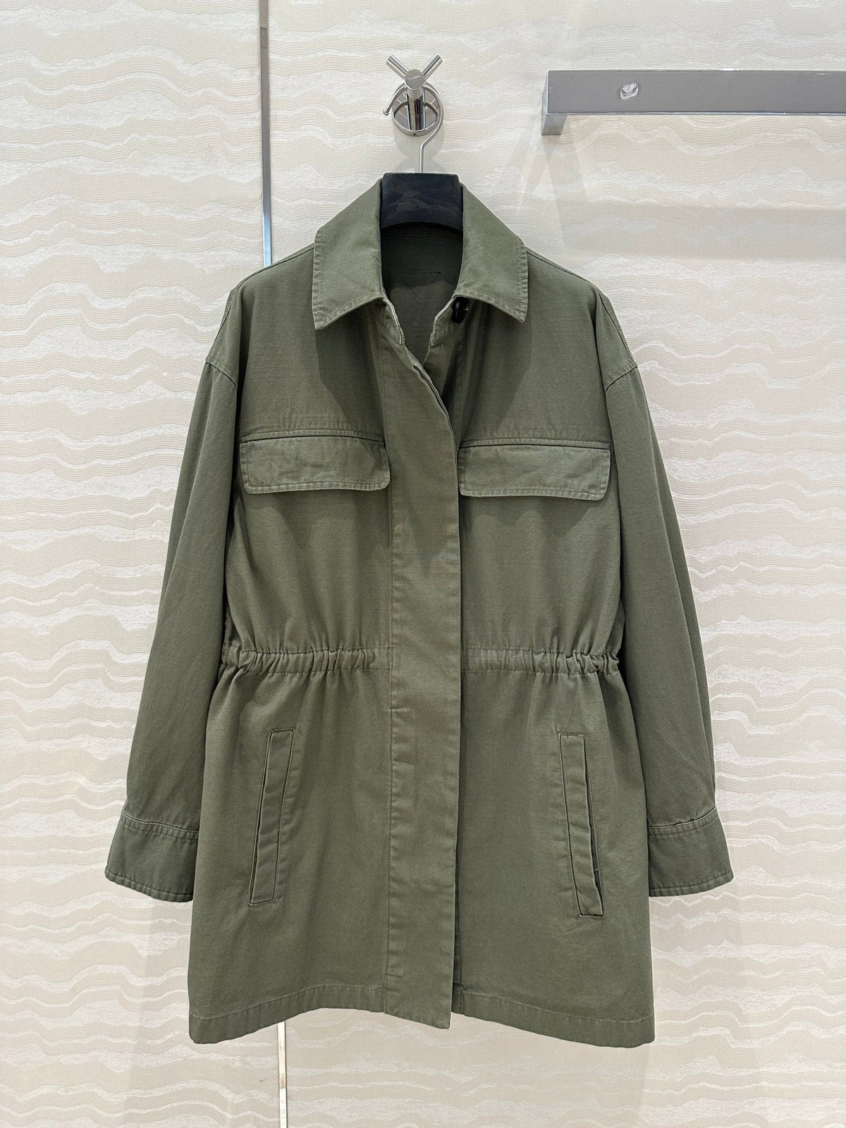 Prada 25 Jacket Windbreaker khaki Green Cotton
