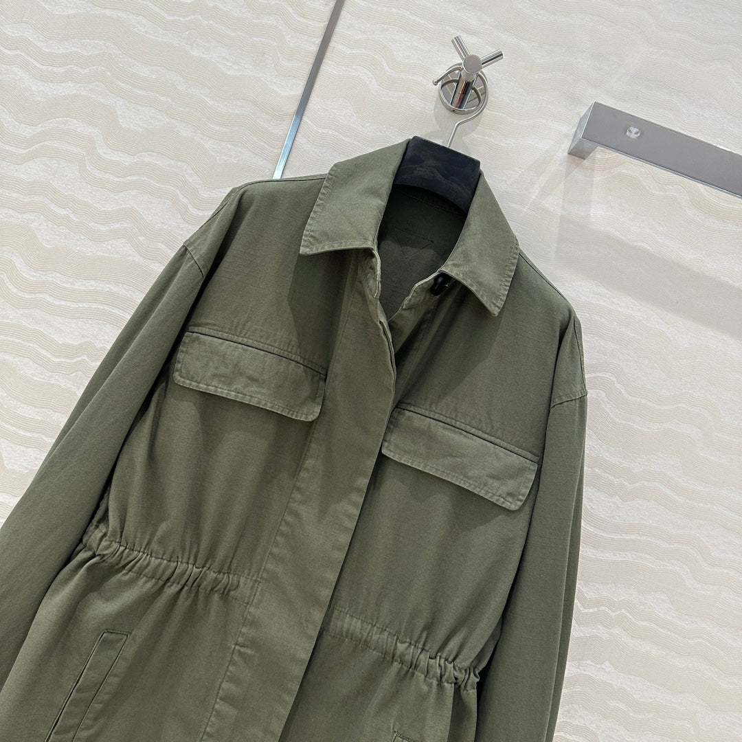 Prada 25 Jacket Windbreaker khaki Green Cotton
