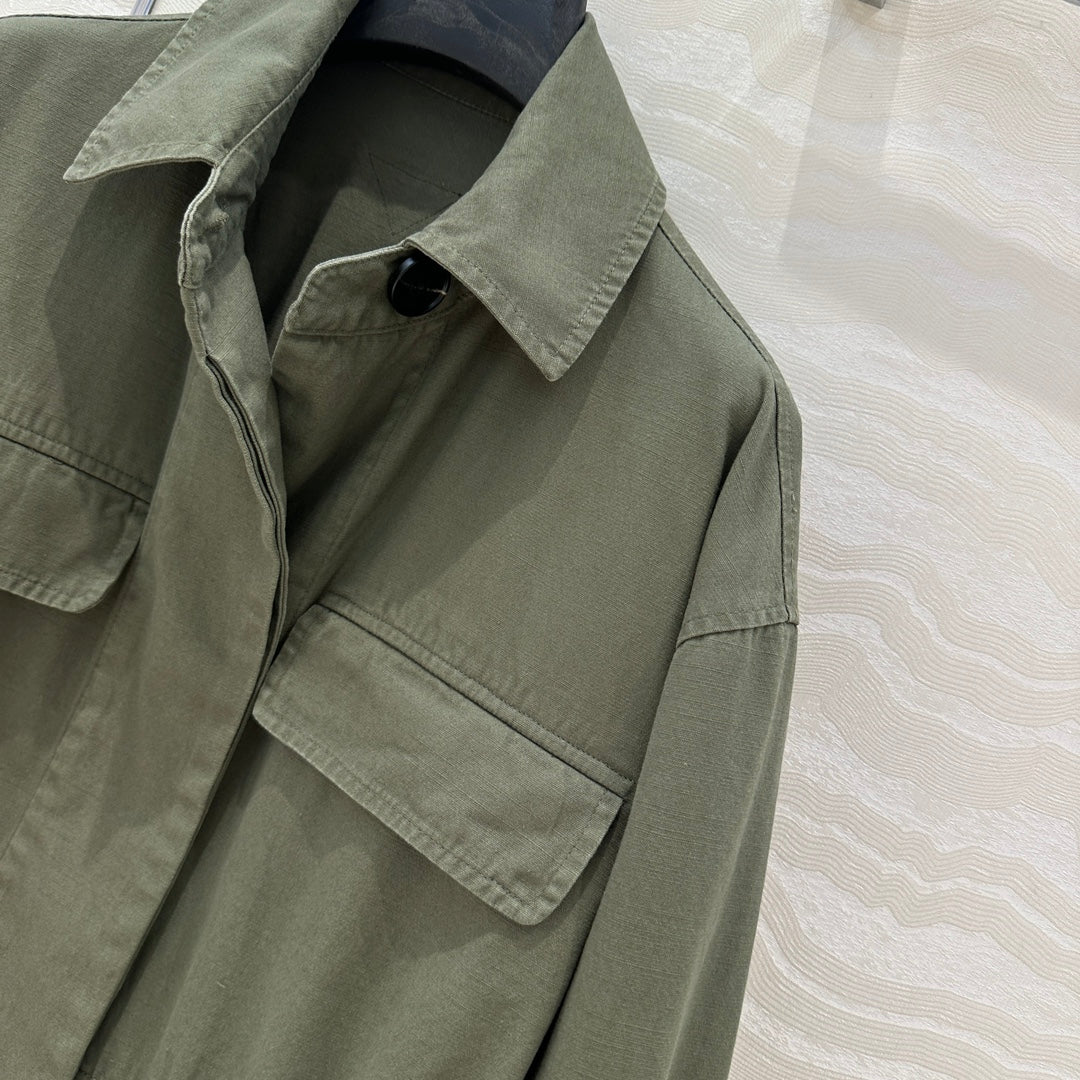Prada 25 Jacket Windbreaker khaki Green Cotton