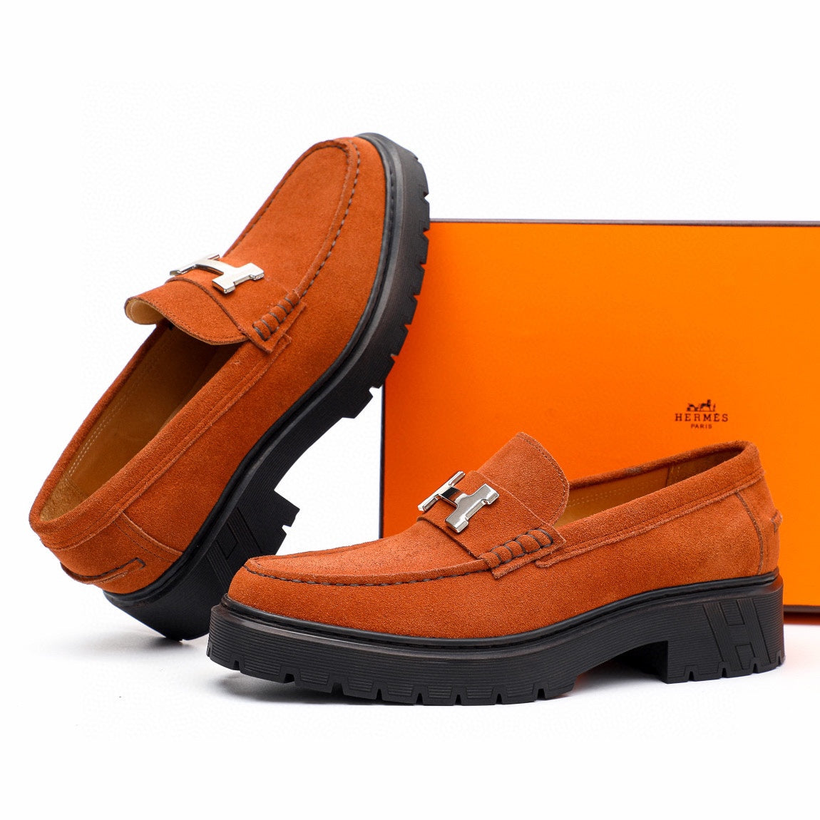 HM Men's Loafer Orange Suede 616530
