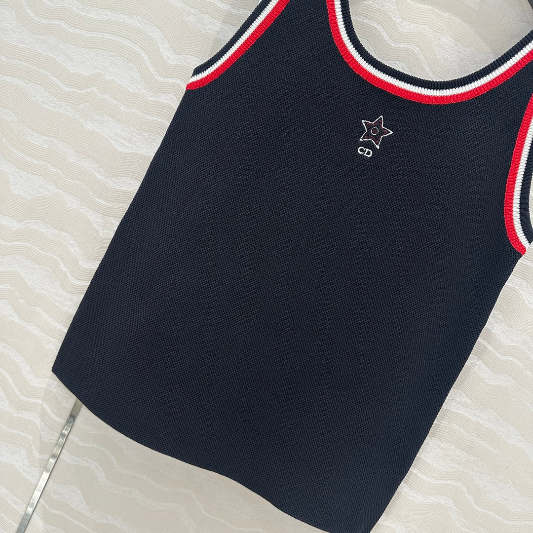 CD Tank Top Black Rayon Polyester