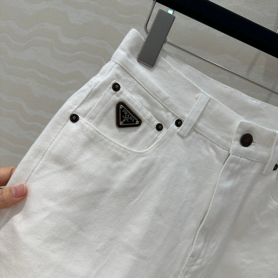 Prada Denim Short White cotton