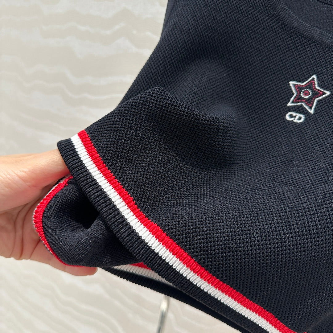 CD Sport Knitted Top Vest Black Linen Silk