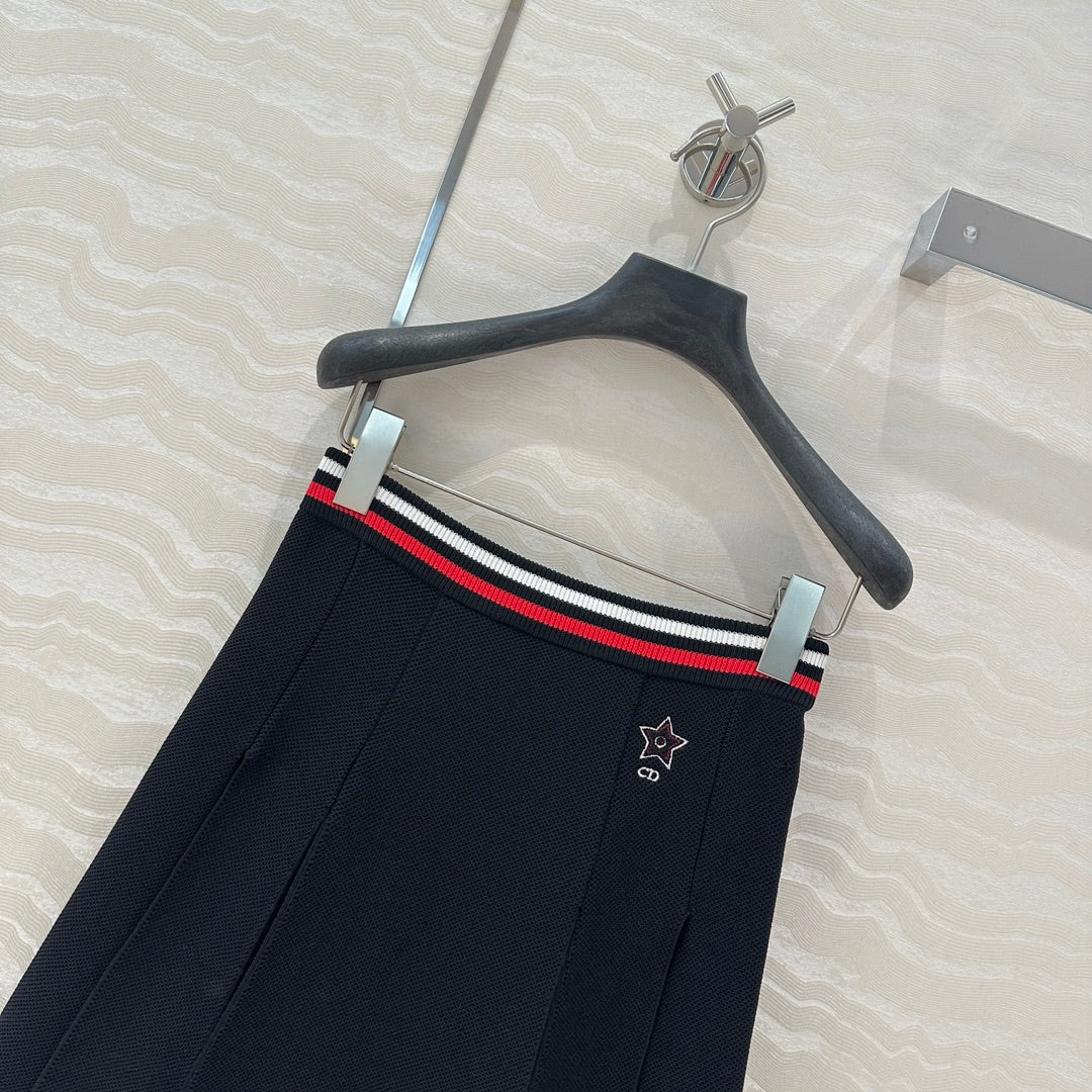 CD Sport Knitted Short Skirt Black Linen Silk