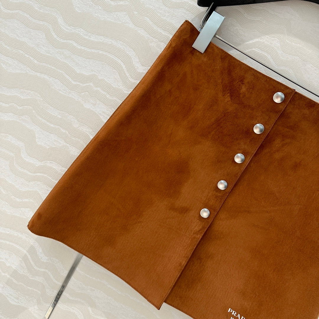Prada Skirt Brown Lambskin