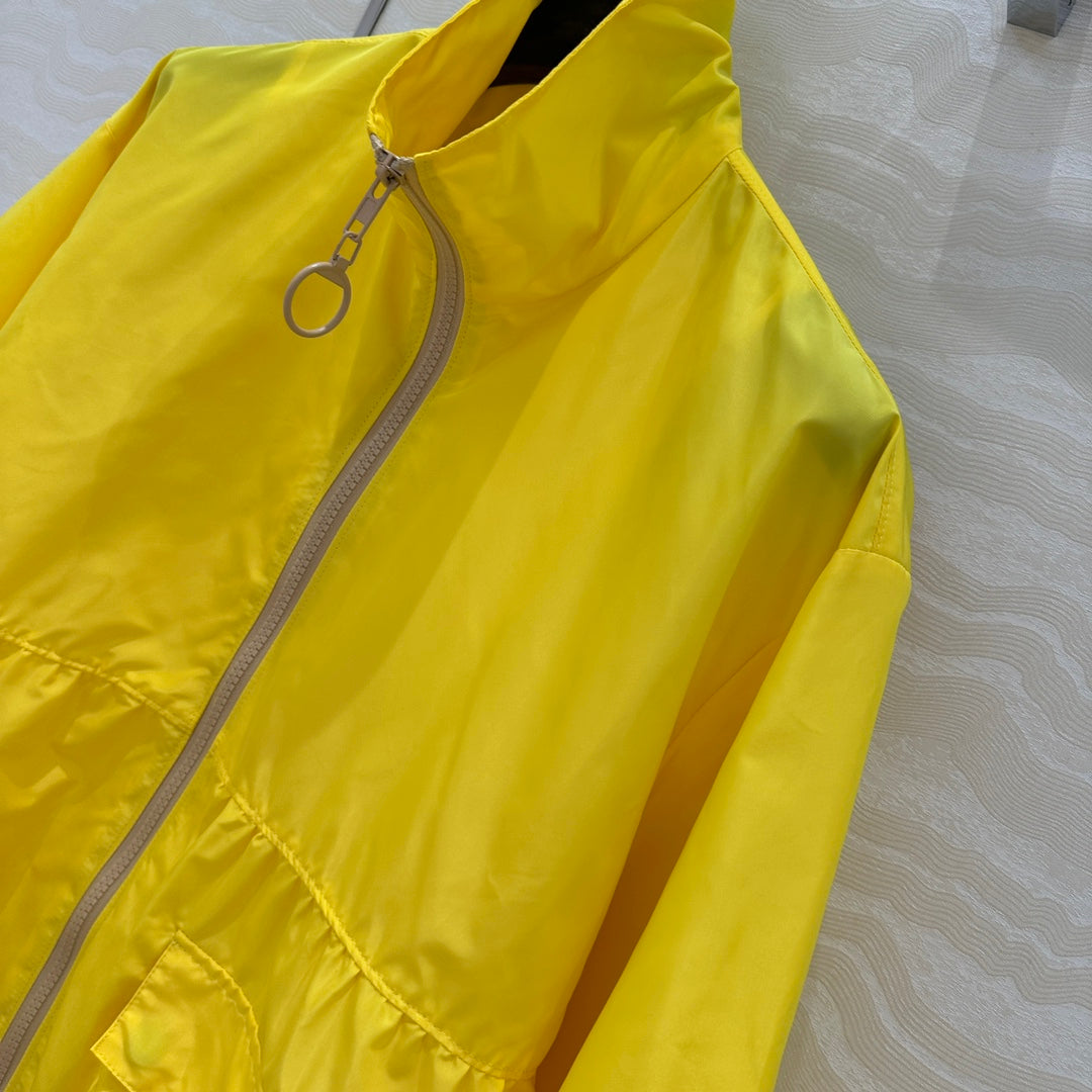 Prada Zipper Jacket Yellow Polyester