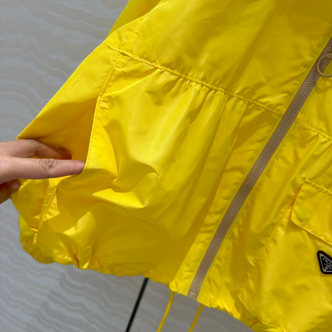 Prada Zipper Jacket Yellow Polyester