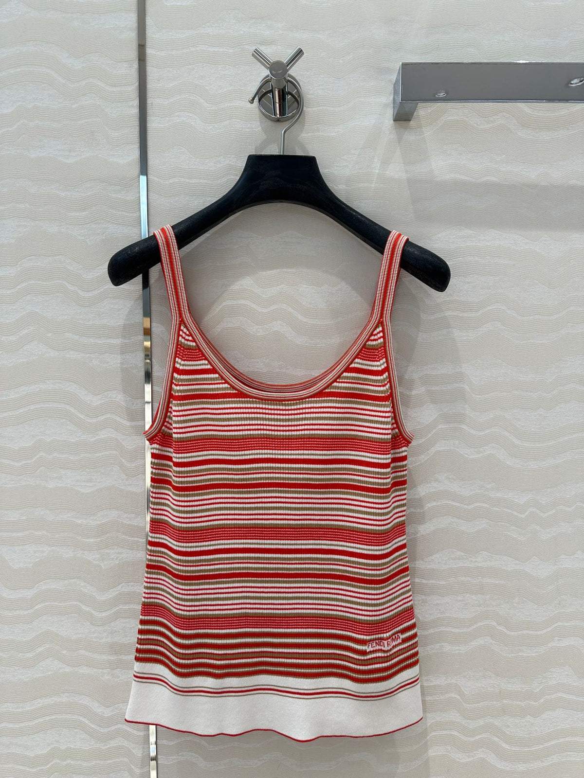 Fendi Knitted Camisole Red Cotton