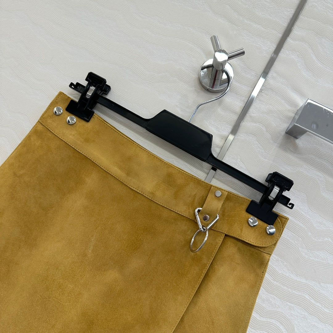 Prada Skirt Yellow Lambskin