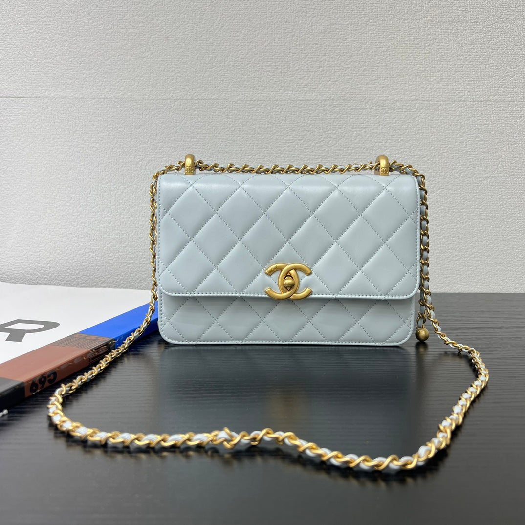 CC 25S Woc Cloud Blue Calfskin Gold Hardware